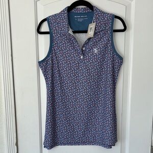 NWT Peter Millar cocktails golf shirt polo sleeveless L